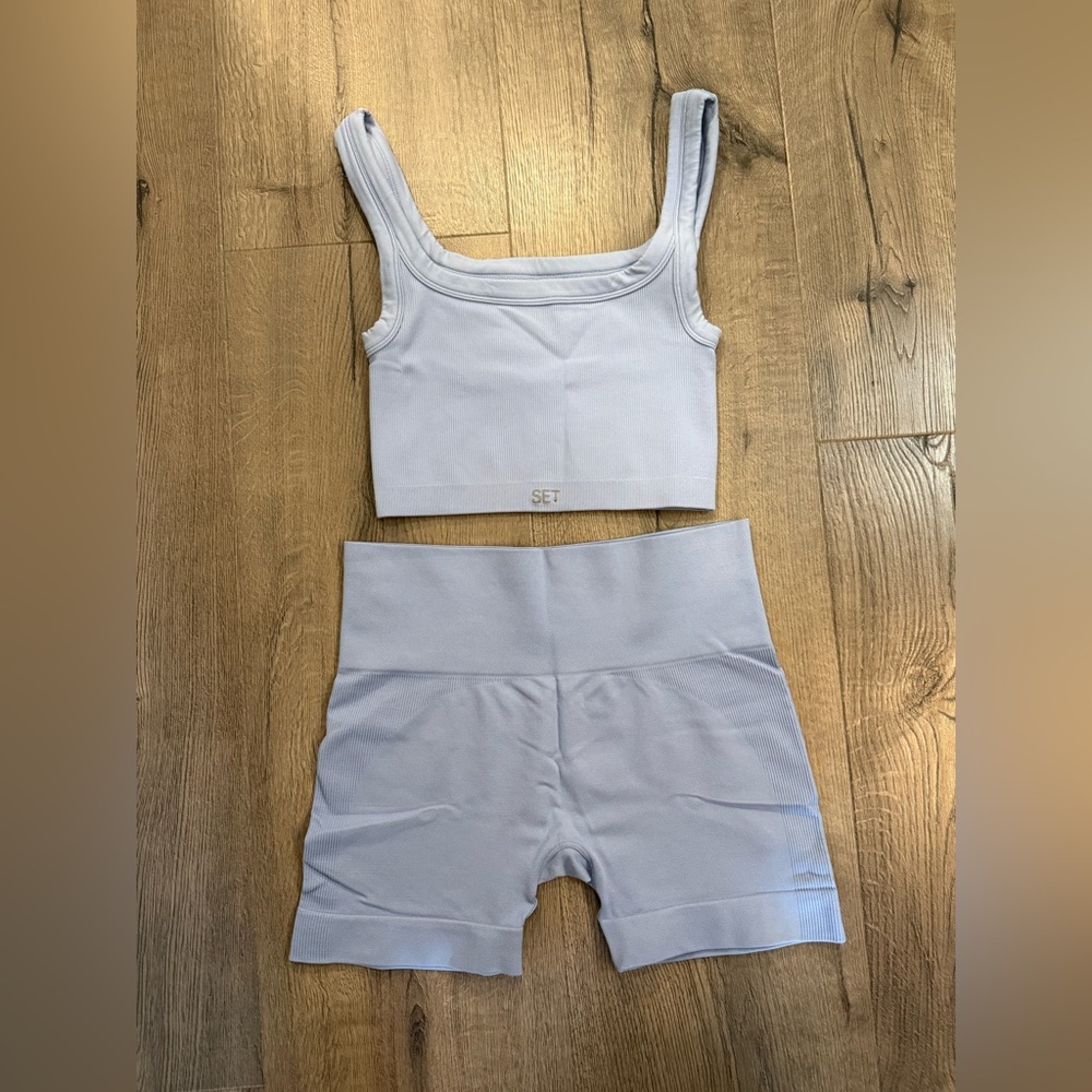 SET Active Blue Lagoon Ribbed Set